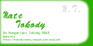mate tokody business card