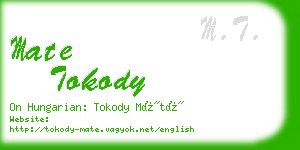 mate tokody business card